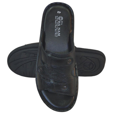 Dép Nam Quai Ngang Da Bò Thật TiTi ĐÔ Cao Cấp DNA2125d