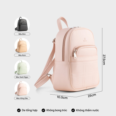 Balo Yuumy ( Thời trang nữ họa tiết đường kẻ ô vuông cỡ trung - Balo da Seasand YBA101 )