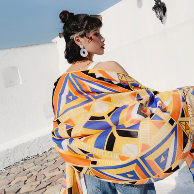 Khăn Choàng Boho Đi Biển, Khăn Quàng Cổ Họa Tiết Thổ Cẩm Mỏng Nhẹ (Nhiều Mẫu)