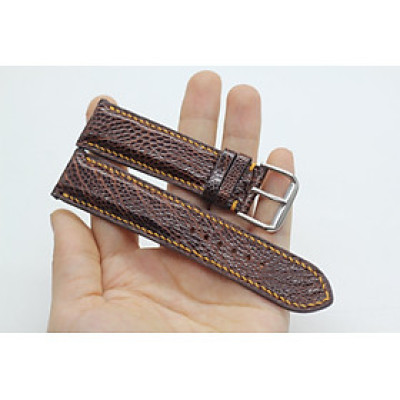 Dây Đồng Hồ Da Đà Điểu Thật Cao Cấp Songhan Leather HANDMADE Màu Nâu Khóa Kim , Bảo Hành 6 Tháng WSOT-01