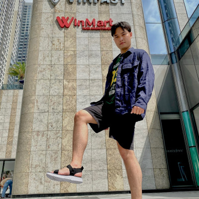 Giày Sandal Nam The Bily Quai Chéo - Đế Trắng Lót Đen Màu Đen BLDTMD01