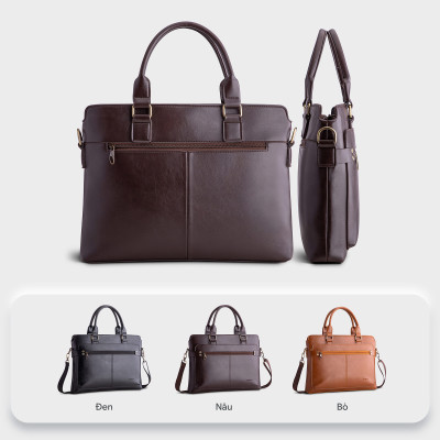 Cặp công sở Trita ( Thời trang nam đa năng vừa laptop 14 inch - Cặp da TCA12 )