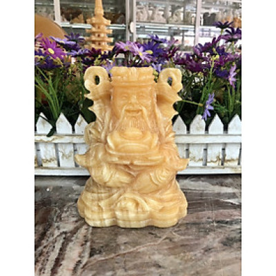 Tượng ông Thần Tài kim tiền, thần phát, thần tiền cầm thỏi vàng phong thủy đá ngọc hoàng long đặt bàn thờ thần tài thổ địa 