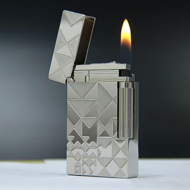Vỏ Hột Quẹt Bật Lửa Gas Đá S.T Upon D57B Thiết Kế Họa Tiết Hình Khối Độc Đáo - Dùng Gas Đá Cao Cấp