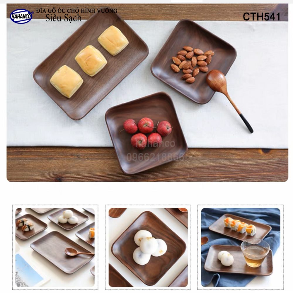 Đĩa Khay Gỗ Óc Chó (Đủ Size & Kiểu Dáng) hàng Xuất Khẩu - đựng đồ ăn/trang trí - đĩa bánh mì/trái cây/ bít tết/ pizza/ phụ kiện chụp ảnh, bày món ăn trong nhà hàng - Sang trọng trên bàn ăn