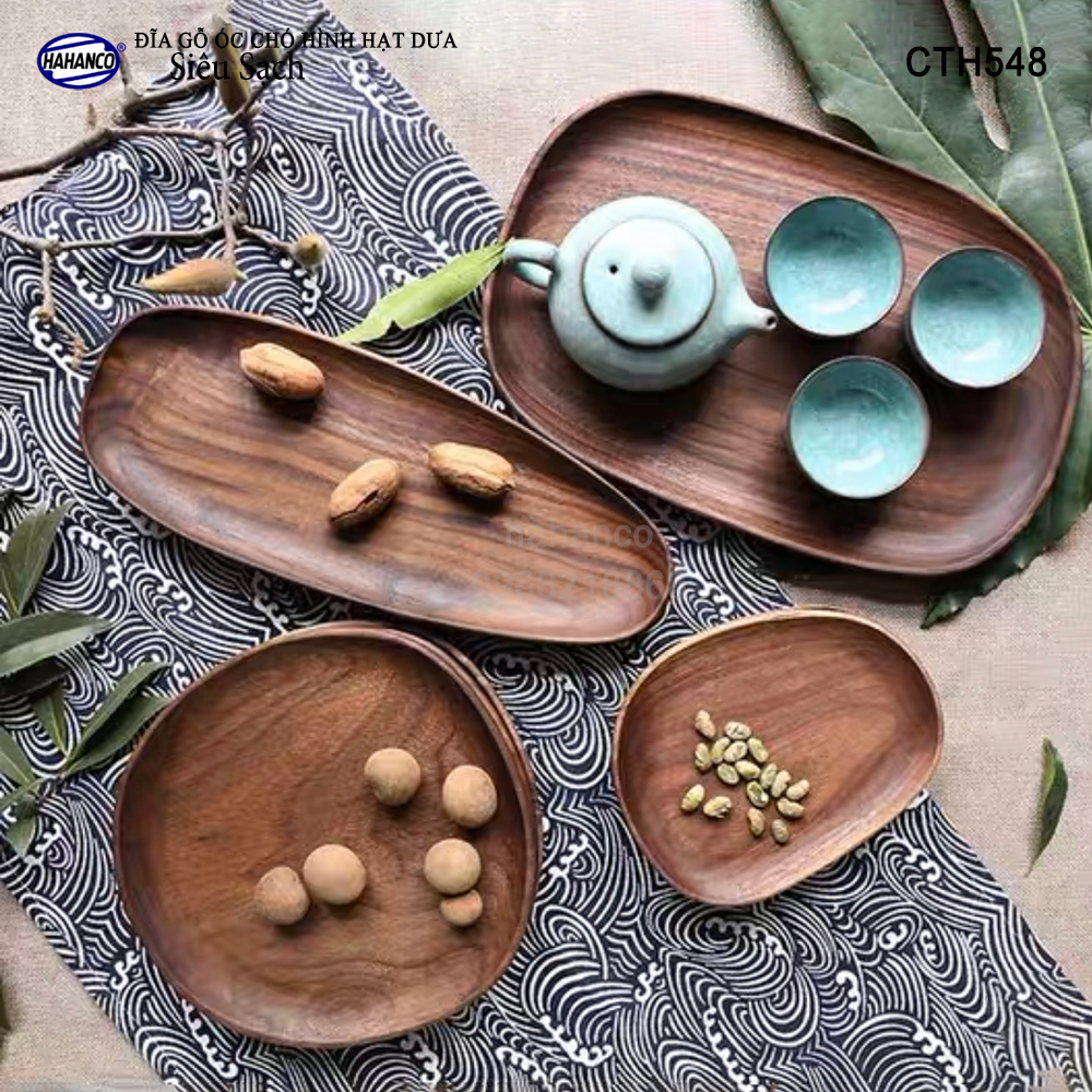 Đĩa Khay Gỗ Óc Chó (Đủ Size & Kiểu Dáng) hàng Xuất Khẩu - đựng đồ ăn/trang trí - đĩa bánh mì/trái cây/ bít tết/ pizza/ phụ kiện chụp ảnh, bày món ăn trong nhà hàng - Sang trọng trên bàn ăn