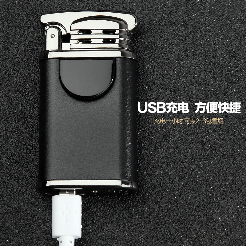 Vỏ Hột Quẹt Bật Lửa Sạc Điện Jobon ZB170C Cổng USB 2 Tia Lửa Plasma Đan Chéo Họa Tiết Màu Trơn - Nhiều Màu