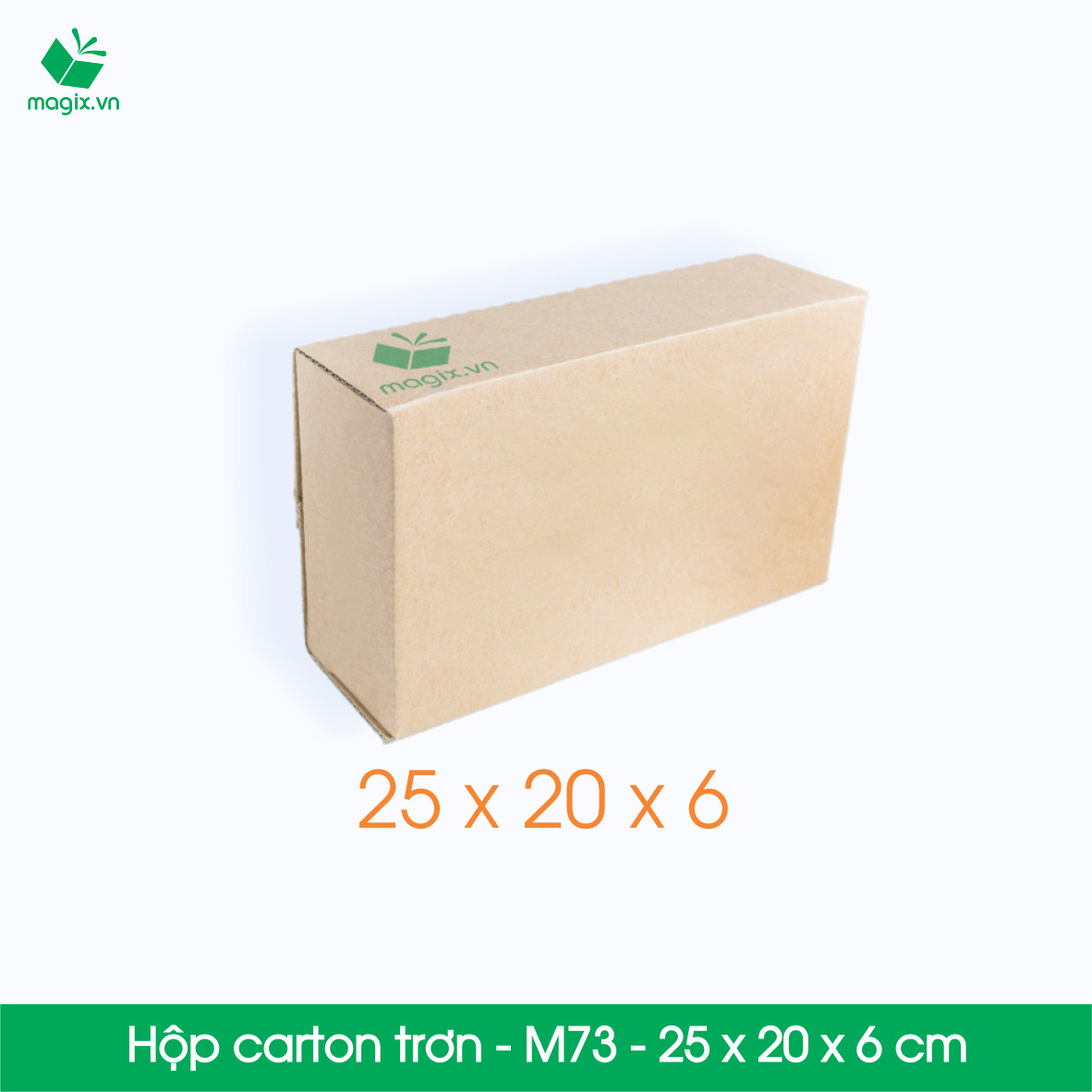 M73 - 25 Thùng hộp carton trơn - 25x20x6 cm