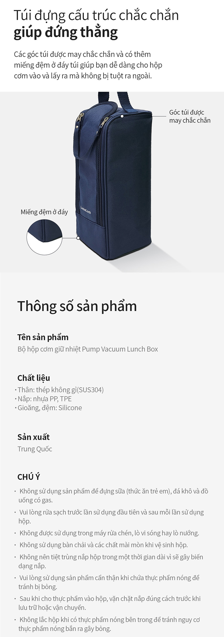Bộ Hộp Cơm Giữ Nhiệt Hút Chân Không Lock&Lock NVY-4 - LHC8052S01