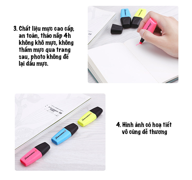 Hộp 10 Bút dạ quang STABILO BOSS MINI 07 - Hồng (56)