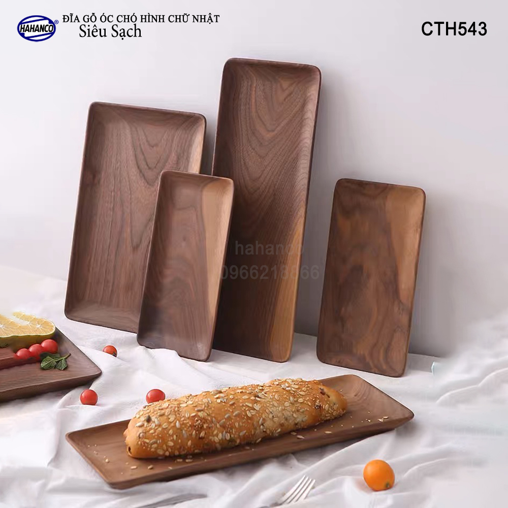 Đĩa Khay Gỗ Óc Chó (Đủ Size & Kiểu Dáng) hàng Xuất Khẩu - đựng đồ ăn/trang trí - đĩa bánh mì/trái cây/ bít tết/ pizza/ phụ kiện chụp ảnh, bày món ăn trong nhà hàng - Sang trọng trên bàn ăn