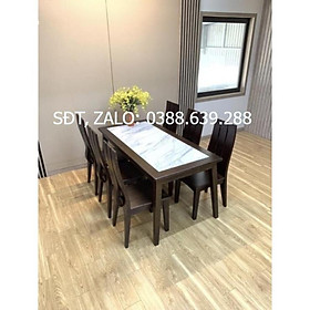 Hàng HOT GIÁ SỈ bàn ghế ăn chân chéo mặt đá gỗ sồi nga gia đình phòng bếp