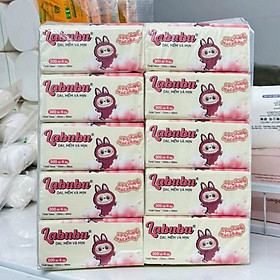 Sản phẩm phụ kiện phòng ăn -Combo 10 bịch giấy ăn Labubu  300 tờ - 4 lớp / 1 gói siêu mềm mại siêu dai tiết kiệm và an toàn