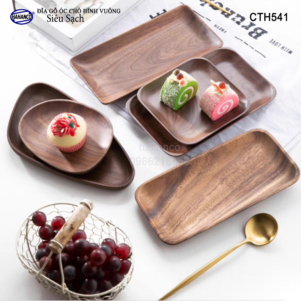 Đĩa Khay Gỗ Óc Chó (Đủ Size & Kiểu Dáng) hàng Xuất Khẩu - đựng đồ ăn/trang trí - đĩa bánh mì/trái cây/ bít tết/ pizza/ phụ kiện chụp ảnh, bày món ăn trong nhà hàng - Sang trọng trên bàn ăn