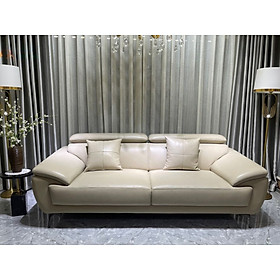 Sofa băng da bò Italy Juno sofa màu nâu SFBCT21 2m6 hàng cao cấp chuẩn da bò nhập khẩu Ý