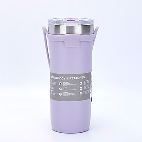 Ly  Giữ Nhiệt Inox 710ml CAO CẤP Mẫu Mới, Có Dây Cầm Bằng Silicon, Không Kèm Ống Hút, Sử Dụng Nút Uống Kiểu Đẩy - Hàng chính hãng