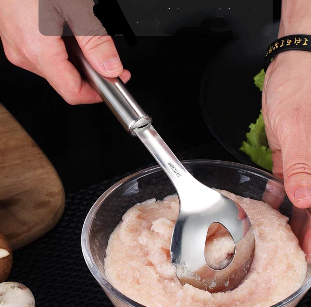 Muỗng Thìa Inox Tạo Làm Thịt Viên Cá Viên Chia Thịt Viên Nhanh Tiện Dụng
