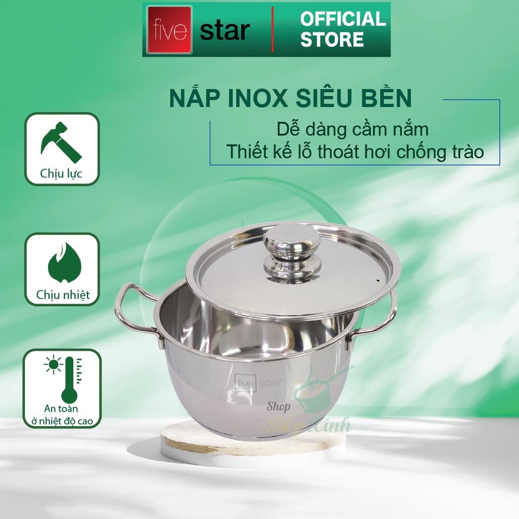 Bộ nồi 3 đáy inox 430 Thân Cool Standard nắp inox FS-B3010 (Kích thước 16cm - 20cm - 24cm), tặng 1 vá canh