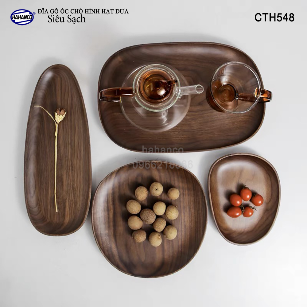 Đĩa Khay Gỗ Óc Chó (Đủ Size & Kiểu Dáng) hàng Xuất Khẩu - đựng đồ ăn/trang trí - đĩa bánh mì/trái cây/ bít tết/ pizza/ phụ kiện chụp ảnh, bày món ăn trong nhà hàng - Sang trọng trên bàn ăn
