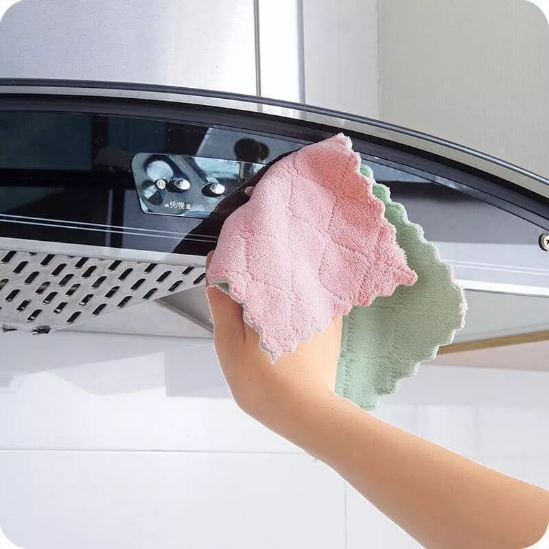 Bộ 10 khăn lau 2 mặt siêu thấm- Khăn lau không phai màu không rụng sợi- nhanh khô- Khăn lau bếp, khăn lau kính, lau Xe, bàn làm việc