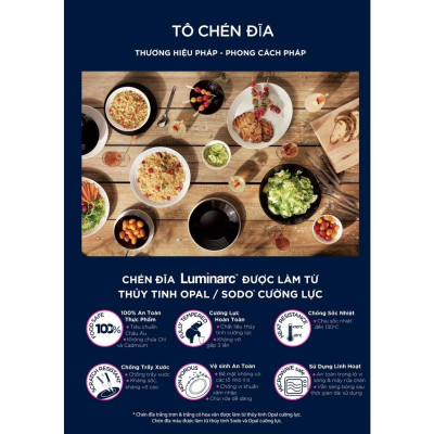 Đĩa Thủy Tinh Luminarc Diwali Granit 25cm - bộ 6 đĩa - P0870