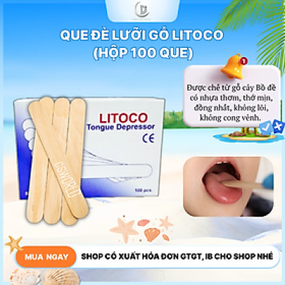 QUE ĐÈ LƯỠI GỖ LITOCO HỘP 100 Que