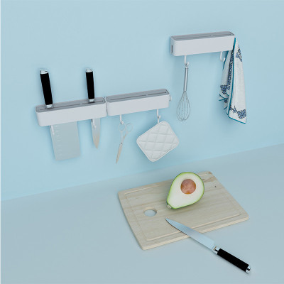 Kệ nhựa đựng dao dán tường có 2 móc - Chính hãng HENRYSA