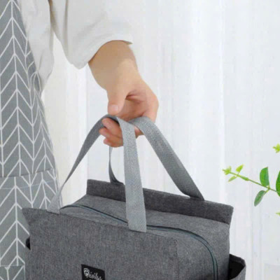 Túi Giữ Nhiệt Đựng Hộp Cơm Trưa Văn Phòng, Túi Đựng Hộp Cơm Thực Phẩm Đa Năng Có Ngăn Chứa Chai Nước 2 Bên - HÀNG CHÍNH HÃNG MINIIN