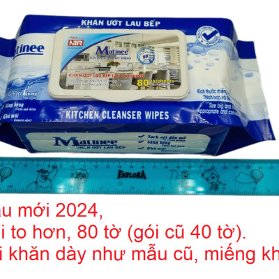 Thùng 5 Gói Khăn Ứớt Lau Bếp Matinee gói mới 80 tờ khăn to và dày giá không đổi