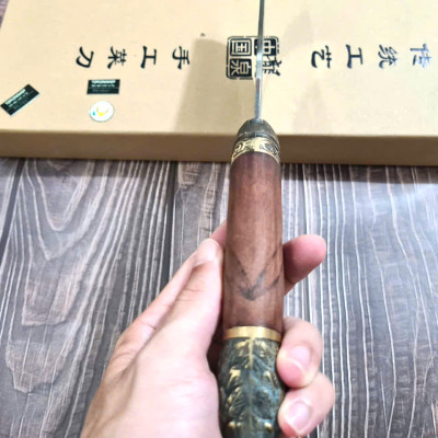 DAO BẾP - DAO THÁI CHẶT HOA VĂN HỔ MÃ A6 DT150 NT topcomshop vn