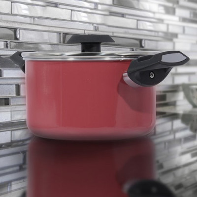 Nồi Easy Seoulcook 18 cm đáy từ (hồng) chống dính vân đá cao cấp Hàn Quốc, dùng được tất cả các loại bếp / Induction