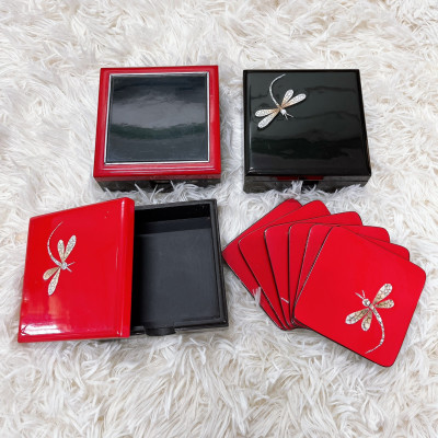 Lót ly sơn mài hàng cao cấp cẩn trứng, ốc đa dạng mẫu mã màu sắc