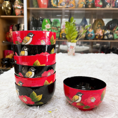 Chén tròn sơn mài Thanh Bình Lê