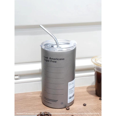 Cốc giữ nhiệt INOX ONGTRE bằng thép không gỉ có ống hút hiệu suất 6-8 tiếng