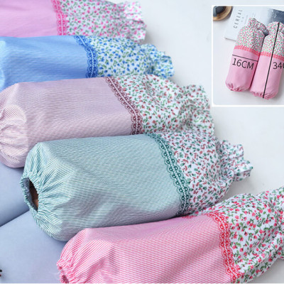 1 Đôi Bao Ống Tay Áo Làm Bếp Rửa Chén Chống Bám Bẩn Phong Cách Hàn Quốc Kẻ Sọc Vân Hoa