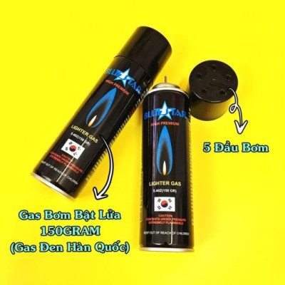 Bình ga Blue Hàn Quốc 150 gram cho bật-lửa-hộp-quẹt kèm 5 đầu bơm