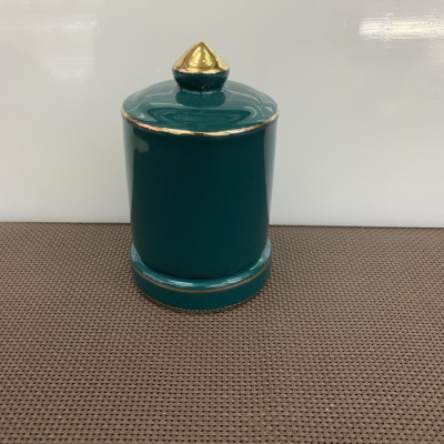 LỌ ĐỰNG TĂM BÀNG SỨ CAMELIA  MÀU XANH CỔ VỊT CAO CẤP - ANTH417