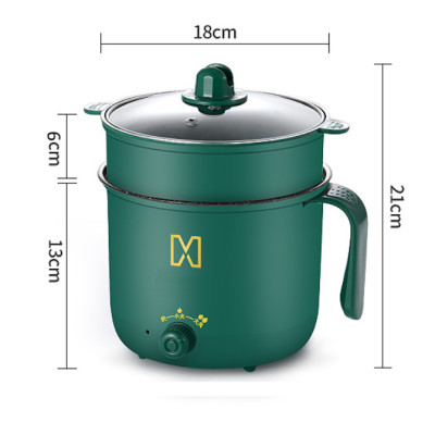 Nồi lẩu mini đa năng 2 tầng - Ca nấu mì điện núm xoay 2 nấc nhiệt kèm giá hấp chịu nhiệt miDoctor - Logo trên thân nồi hình ngẫu nhiên