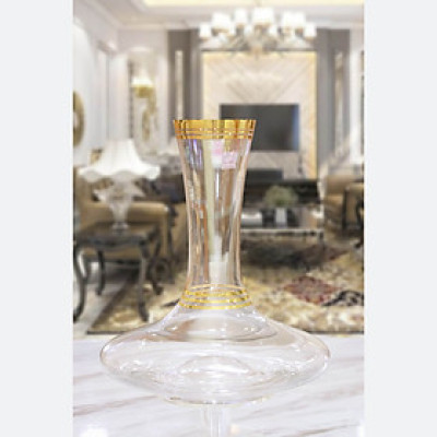 Bình chiết vang pha lê Tiệp mạ vàng Bohemia 1359, dung tích 1500ml - Hàng chính hãng
