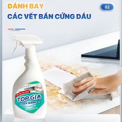 Combo 3 chai xịt tẩy đa năng TOPGIA 500ml: làm sạch vết bẩn, khử mùi, kháng khuẩn hiệu quả.