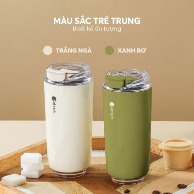 Ly giữ nhiệt inox 304 Elmich EL8300 dung tích 420ml, Hàng chính hãng, chống rò rỉ, nắp dạng bật - JoyMall