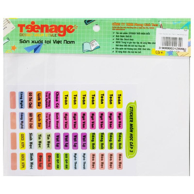 Sticker Thời Khoá Biểu Cấp 3 - Thay Đổi Môn Học A5 - Teenage TKB-11