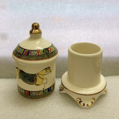 Lọ đựng tăm sứ hoa văn cổ điển sang trọng - ANTH487 ( Giao  ngẫu nhiên )