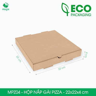 MPZ04 - 22x22x4 cm - 60 Hộp nắp gài pizza đa dụng - Hộp nắp gập, hộp carton gói hàng, hộp quà