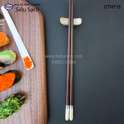 Đũa trắc đầu ốc búp viền Bạc hàng siêu cao cấp (10 đôi/Hộp) CTH715TT - Dành cho giới thượng lưu