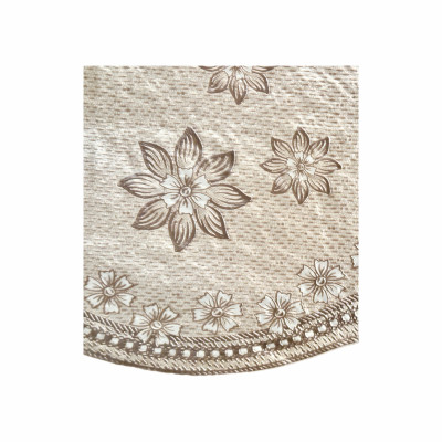 Khăn Trải Bàn PAULEE PWL 241 (147cm x 230cm) hoa văn nổi, ánh kim vàng, nền kem nhạt, nhựa PVC dẻo-không thấm nước