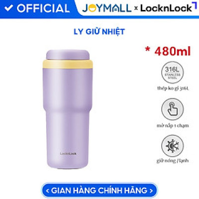 Ly giữ nhiệt LocknLock 480ml Daily Macaron Tumbler màu tím LHC3292GRP, Hàng chính hãng thép không gỉ 316L - JoyMall