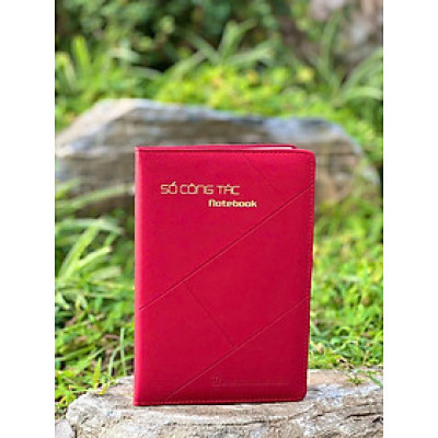 Sổ công tác bìa da ( màu đỏ)
