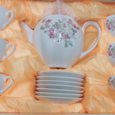 Bộ ấm chén pha trà  sứ hoa hồng ( Giao ngẫu nhiên )  ANTH670