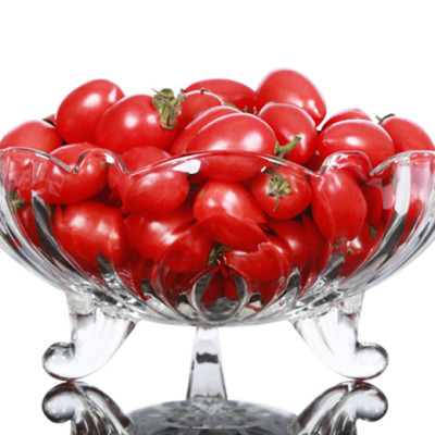 Khay bát thủy tinh pha lê ba chân trong suốt trưng bánh kẹo trái cây loại 24.2cm x 10.5cm